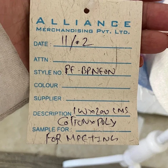 Lightweight Striped Cotton-Blend Scarf in Blue & White with Pink & Red Accents - Picture 4 of 6